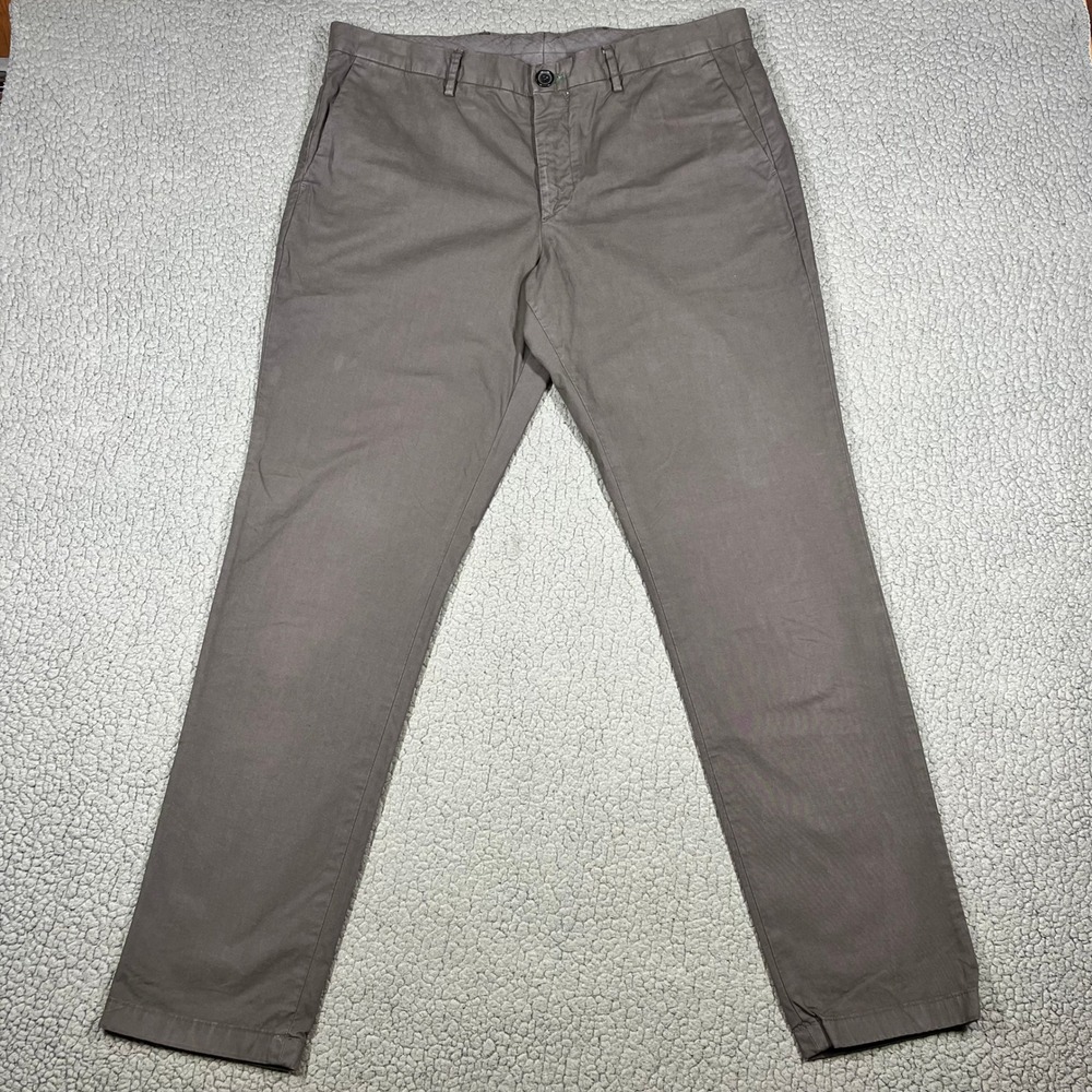 Paul Smith Chino Pants Mens Zebra Logo Slim Fit Brown Size 36 Organic Cotton